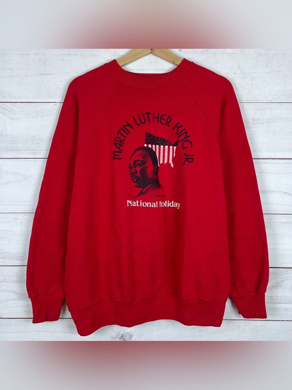 Vintage 1986 Martin Luther King Jr. Red Sweatshirt Large